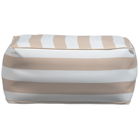 Sit on air inflatable pouf striped sand/white