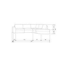 Cargar imagen en el visor de la galería, FAMILY CORNER SOFA ROUNDED RIGHT GREEN
