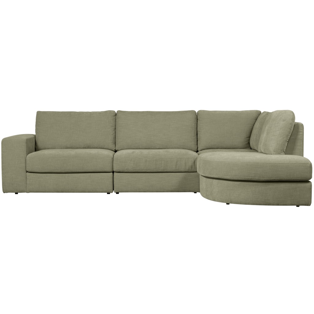 FAMILY CORNER SOFA ROUNDED RIGHT GREEN
