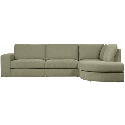 FAMILY CORNER SOFA ROUNDED RIGHT GREEN