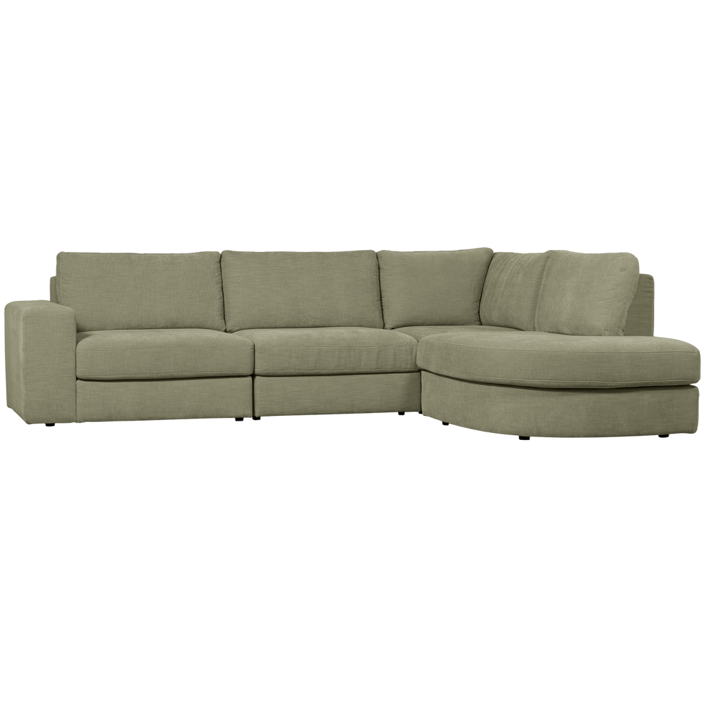 FAMILY CORNER SOFA ROUNDED RIGHT GREEN