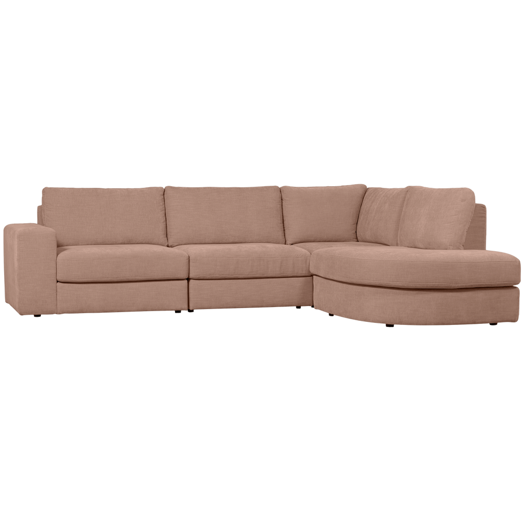 FAMILY CORNER SOFA ROUNDED RIGHT PINK