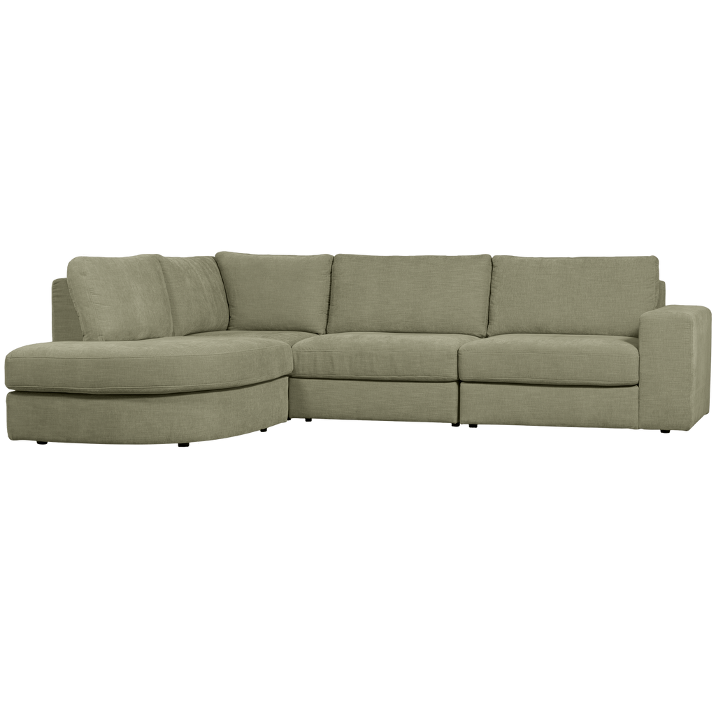 FAMILY CORNER SOFA ROUNDED LEFT GREEN