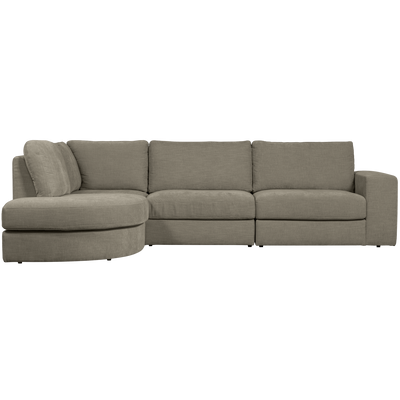 FAMILY CORNER SOFA ROUNDED LEFT WARM GREY