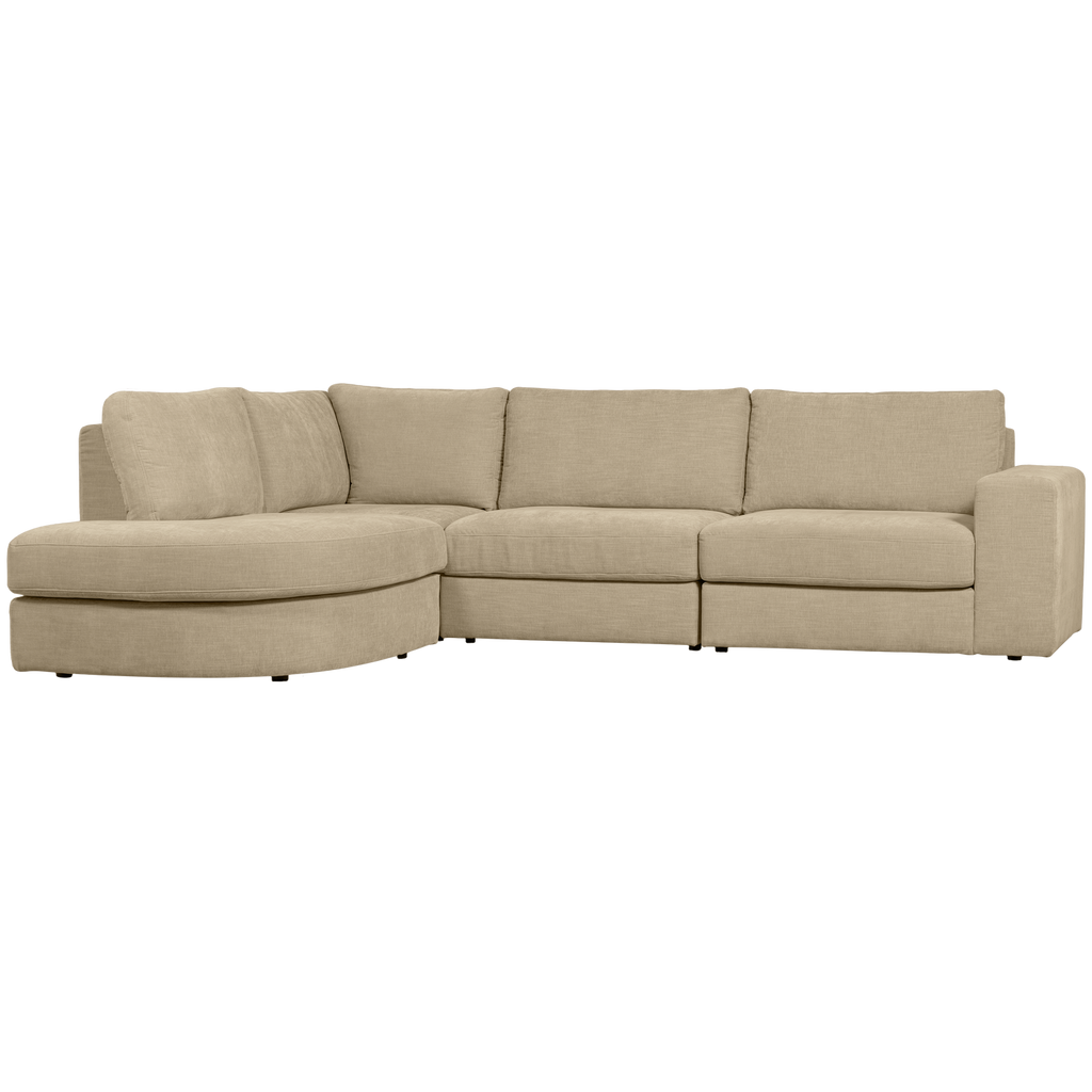 FAMILY CORNER SOFA ROUNDED LEFT SAND