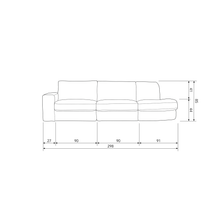 Carica l'immagine nel visualizzatore di Gallery, FAMILY 2,5-SEATER SOFA ROUNDED RIGHT WARM GREY