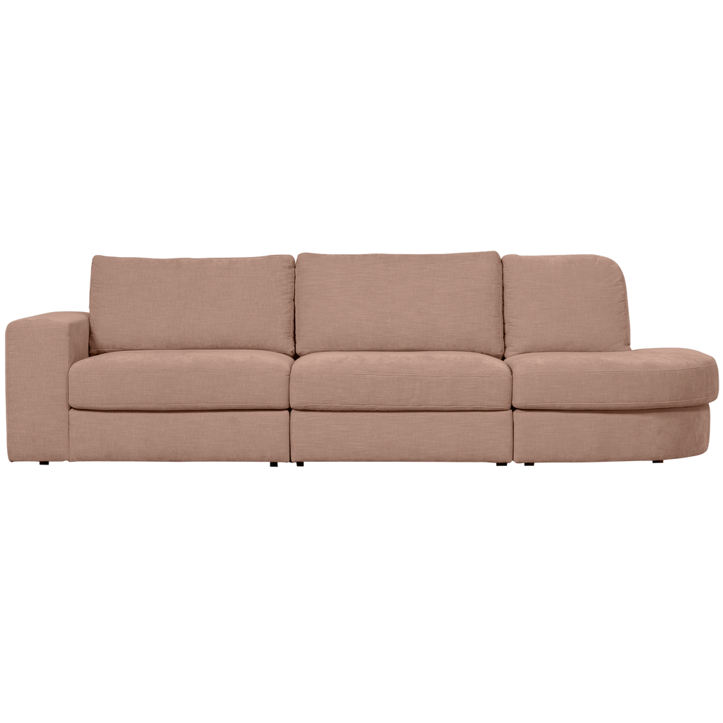 FAMILY 2,5-SEATER SOFA ROUNDED RIGHT PINK