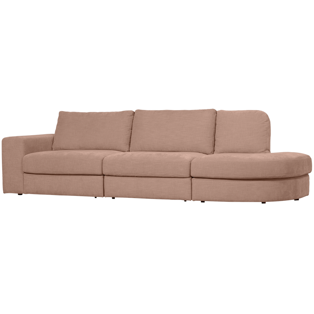 FAMILY 2,5-SEATER SOFA ROUNDED RIGHT PINK