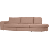 FAMILY 2,5-SEATER SOFA ROUNDED RIGHT PINK