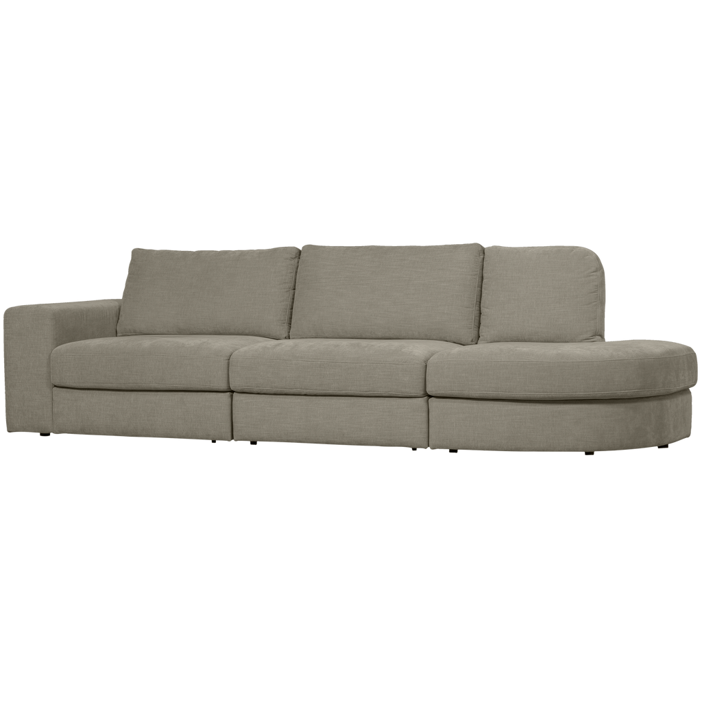 FAMILY 2,5-SEATER SOFA ROUNDED RIGHT WARM GREY