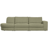 FAMILY 2,5-SEATER SOFA ROUNDED LEFT GREEN