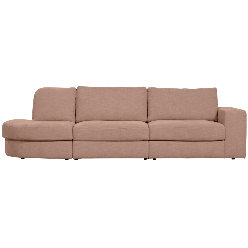 FAMILY 2,5-SEATER SOFA ROUNDED LEFT PINK