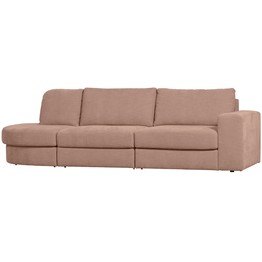 FAMILY 2,5-SEATER SOFA ROUNDED LEFT PINK