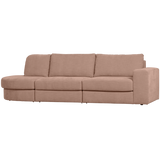 FAMILY 2,5-SEATER SOFA ROUNDED LEFT PINK