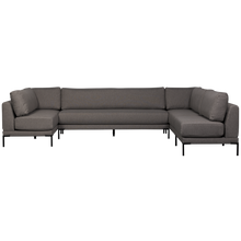 Carica l'immagine nel visualizzatore di Gallery, COUPLE DINING BENCH CORNER ELEMENT LEFT GREY