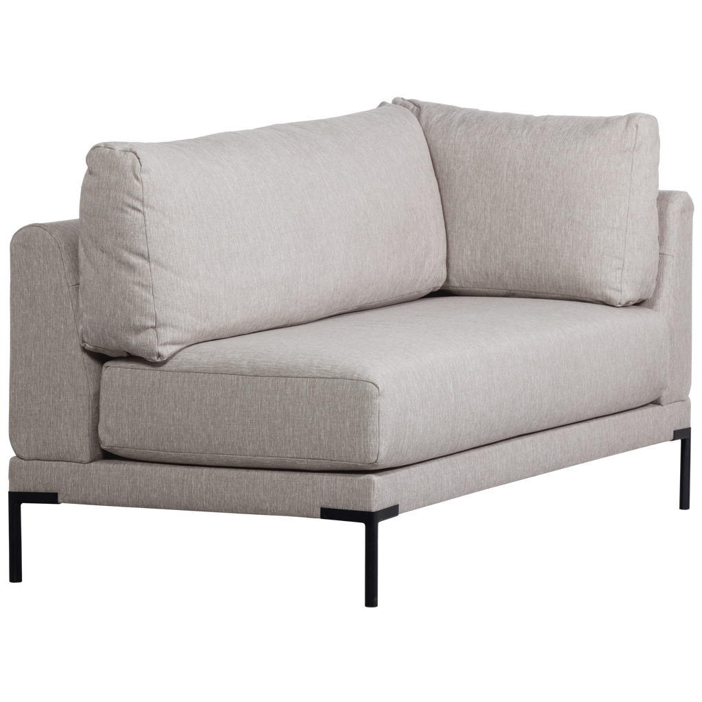 COUPLE DINING BENCH CORNER ELEMENT LEFT LIGHT GREY