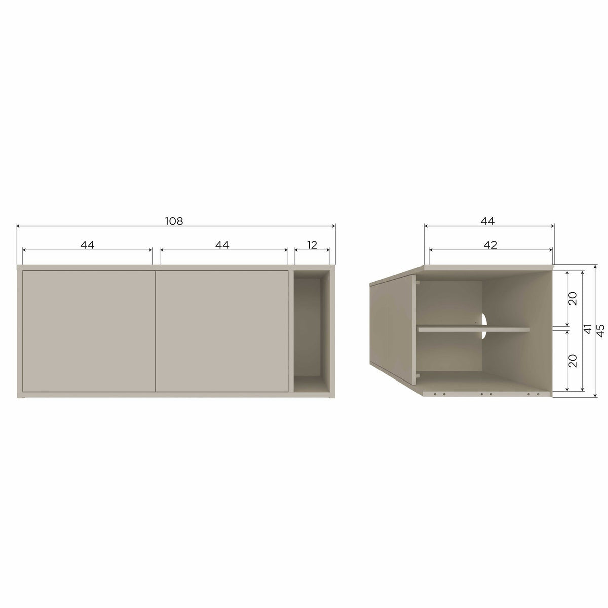 SETTLE DOWN TV UNIT/BENCH 108CM PINE DUST [fsc]