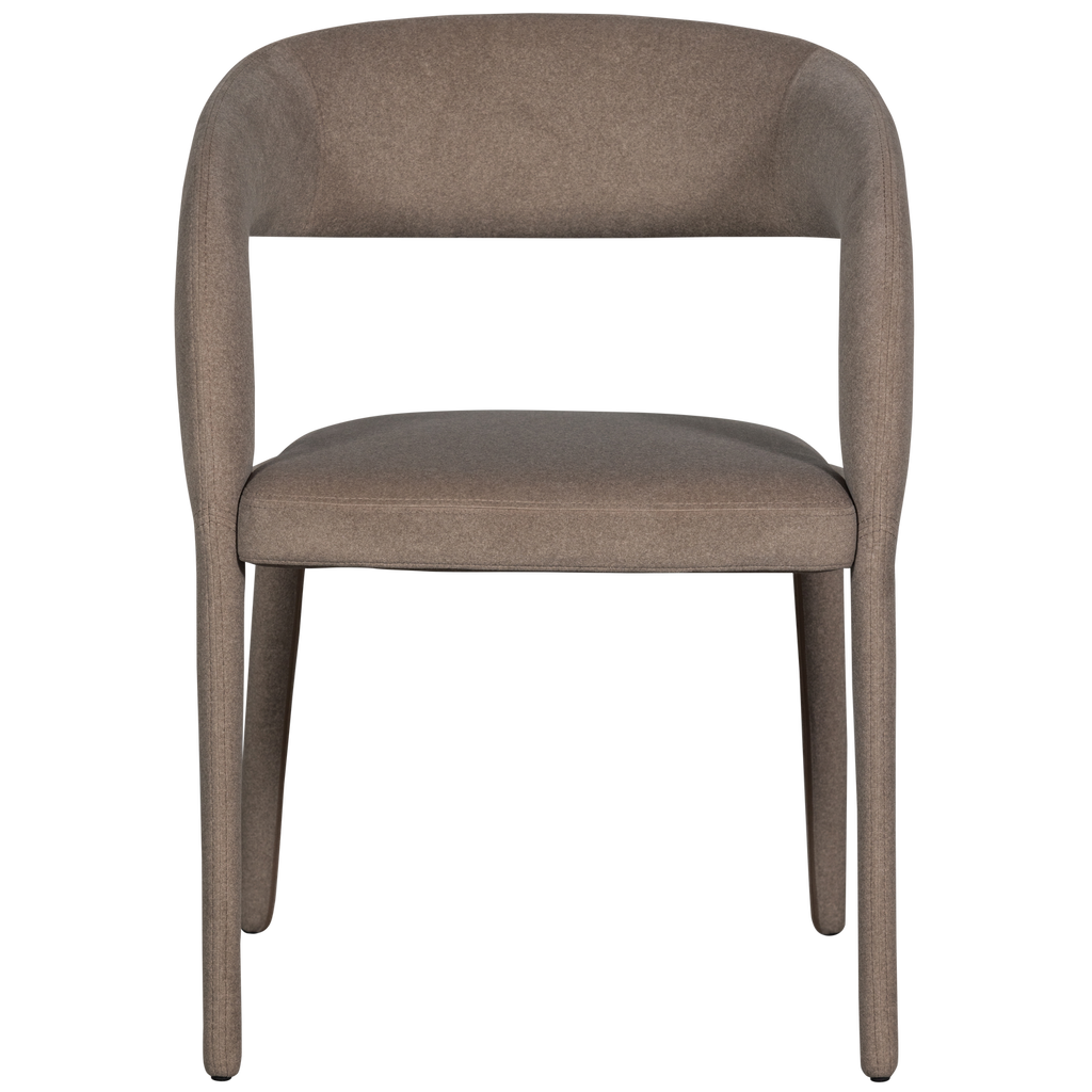 ARMS DINING CHAIR FELT BROWN