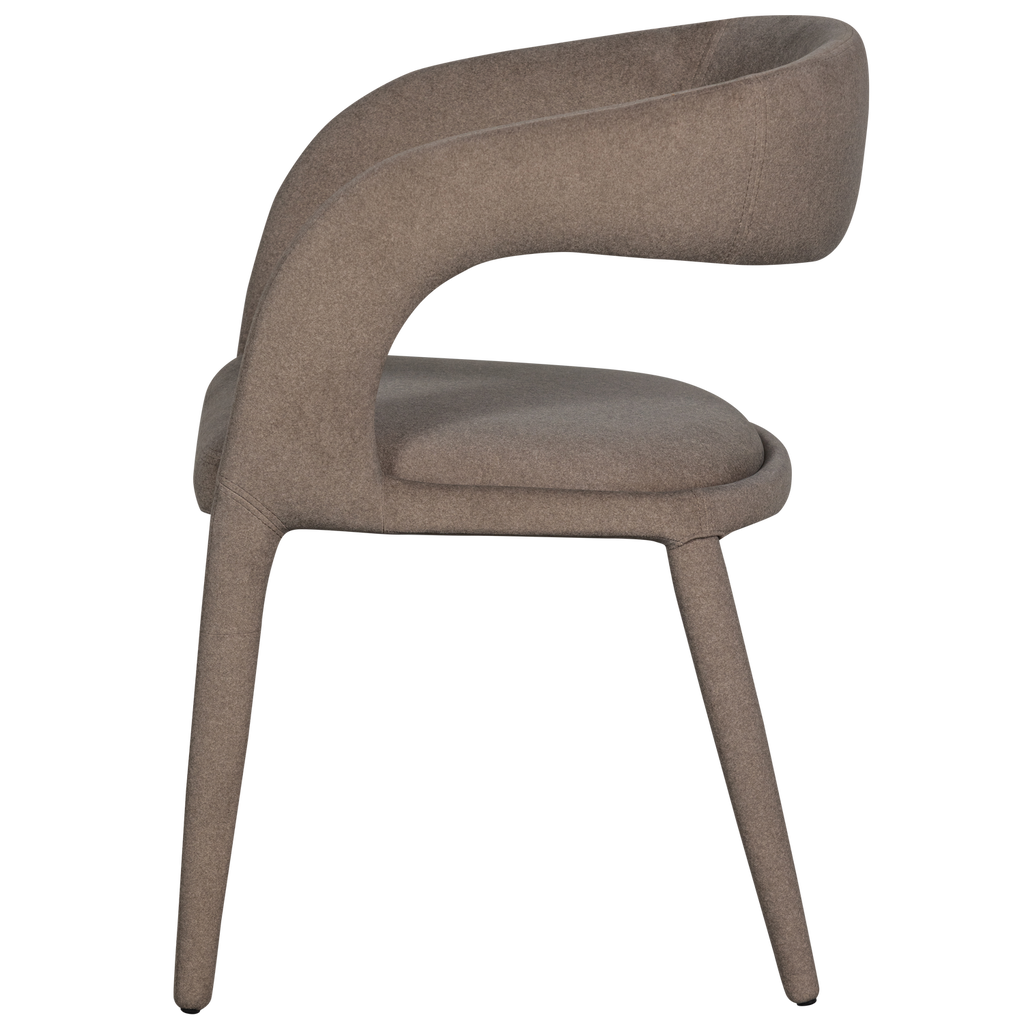 ARMS DINING CHAIR FELT BROWN