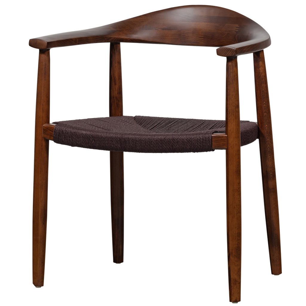 EMBRACE DINING CHAIR BRAIDED SEAT BEECH WOOD DARK BROWN