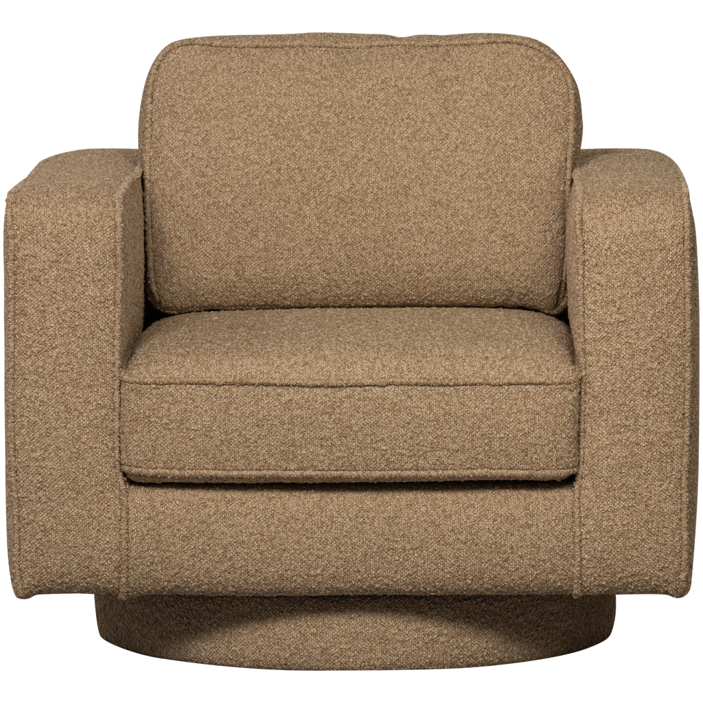 LAZY SWIVEL ARMCHAIR BOUCLE BROWN