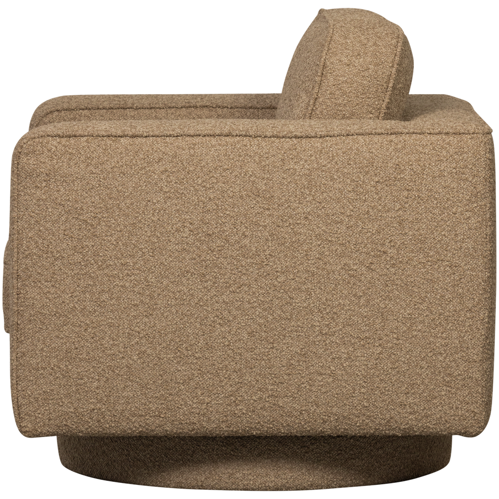 LAZY SWIVEL ARMCHAIR BOUCLE BROWN