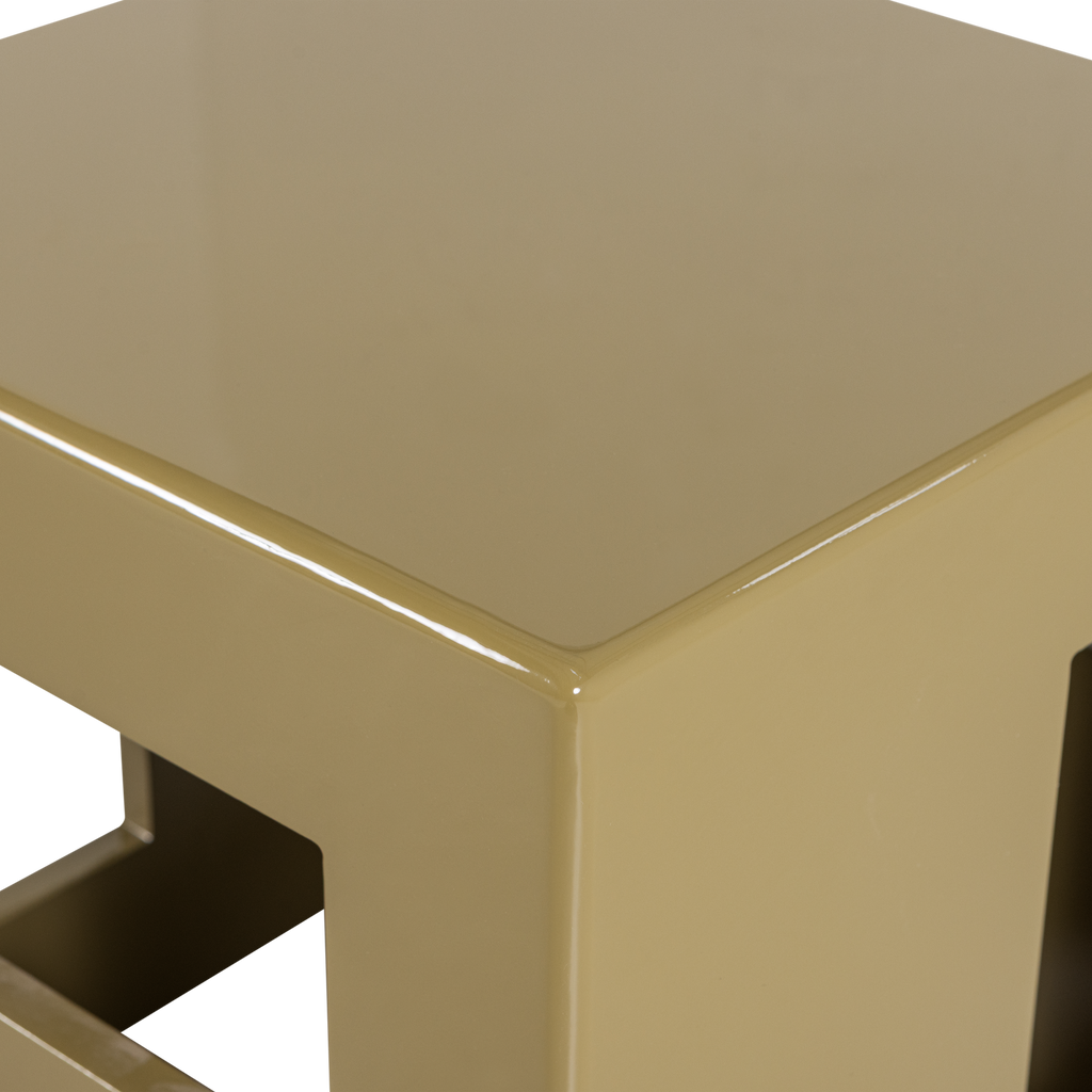 MODERN SIDE TABLE MDF WOOD HIGH GLOSS HONEY YELLOW