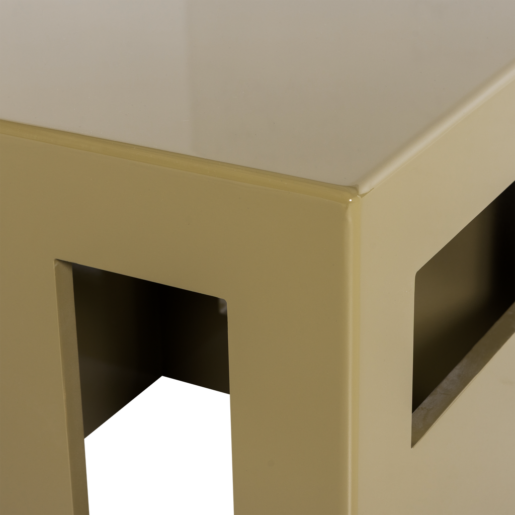 MODERN SIDE TABLE MDF WOOD HIGH GLOSS HONEY YELLOW