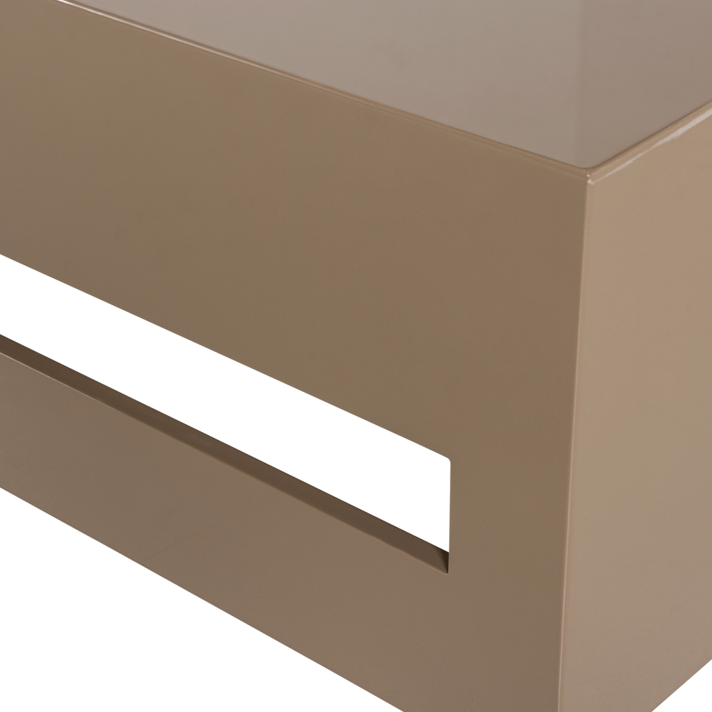 MODERN COFFEE TABLE MDF WOOD HIGH GLOSS SAND