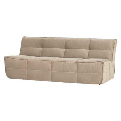 CLUSTER 3-SEATER SOFA VELVET SOFT BEIGE