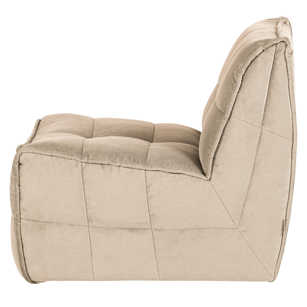 CLUSTER 1-SEATER ELEMENT VELVET SOFT BEIGE
