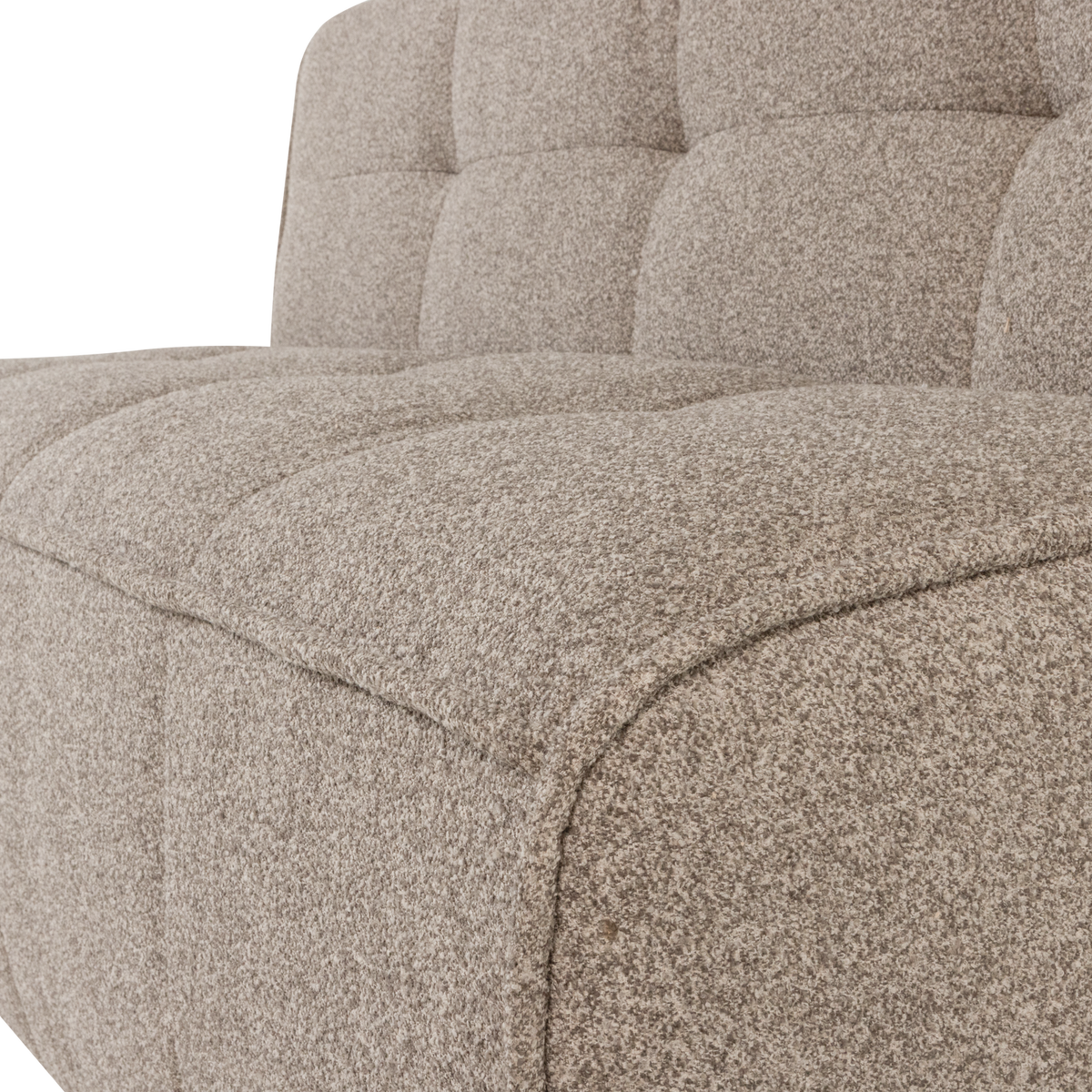 CLUSTER DINING BENCH WITH BACKREST BOUCLE KHAKI BROWN