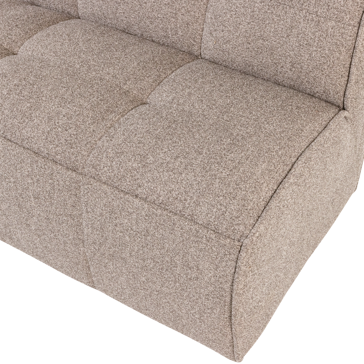 CLUSTER DINING BENCH WITH BACKREST BOUCLE KHAKI BROWN