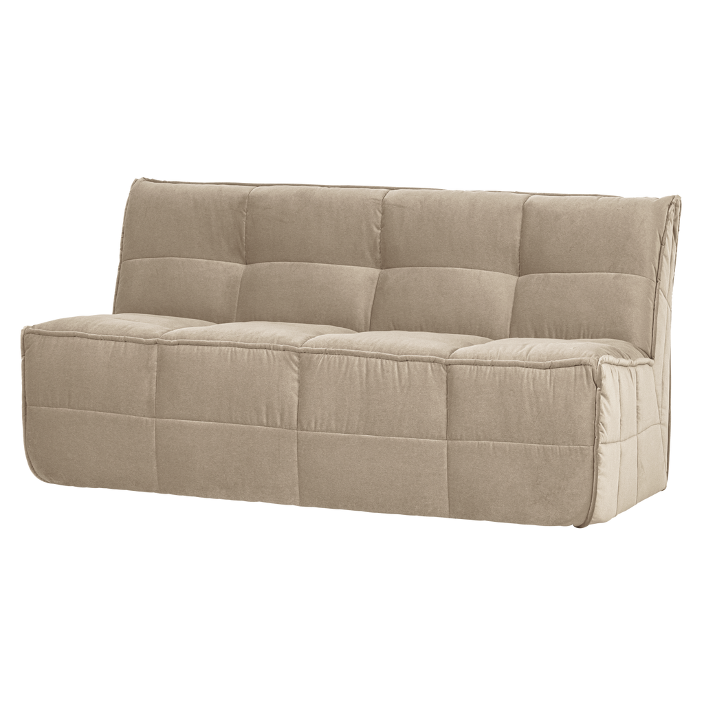 CLUSTER DINING BENCH WITH BACKREST VELVET SOFT BEIGE