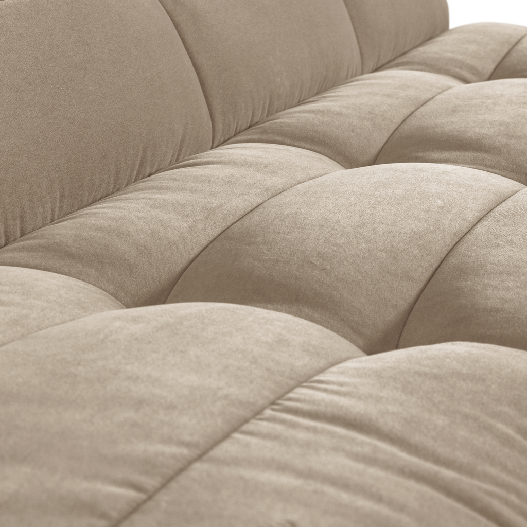 CLUSTER DINING BENCH WITH BACKREST VELVET SOFT BEIGE