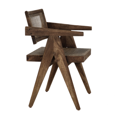 ROSALIA - chair - mango wood / rattan - L 53 x W 51 x H 80 cm - brown