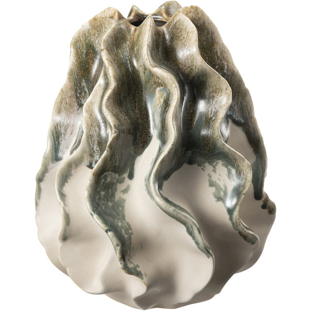 Capo - Vase Grønn, Beige 21.5x21.5x26cm