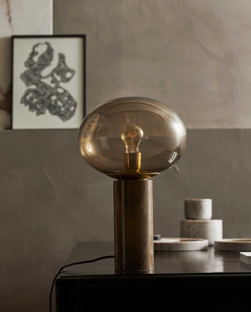 BES TABLE LAMP SMOKED W/MARBLE