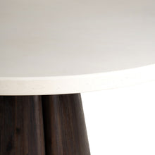 Charger l'image dans la galerie, AUREN - dining table - fibre cement / acacia wood - DIA 115 x H 76 cm - off-white