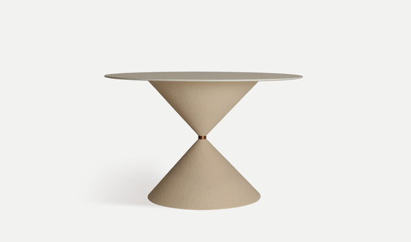 Latky Dining Table White and Beige
