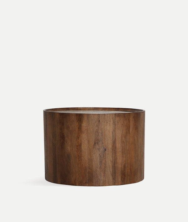 Droux Coffee Table Brown Wood & Marble
