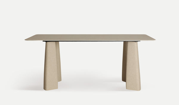 Latky Dining Table Off-White and Beige