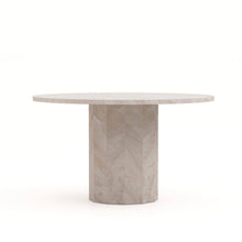 Cargar imagen en el visor de la galería, Round Dining Table Sofia-ø130x75-White-Travertine