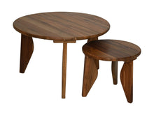 Laden Sie das Bild in den Galerie-Viewer, Round Coffee Table S/2-Ø40X35/Ø70X45-Natural-Teak