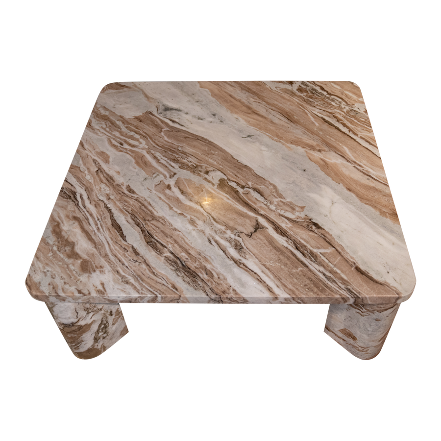 Coffee table Carrara marble white 89x89x33