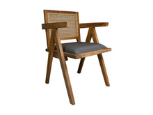 Load image into Gallery viewer, Dining Chair Natural/Dark Grey-Teak/Fabric