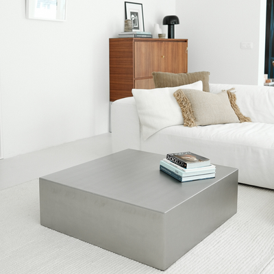 Coffee table Sienna - 90 x 90 x 30 - Brushed steel