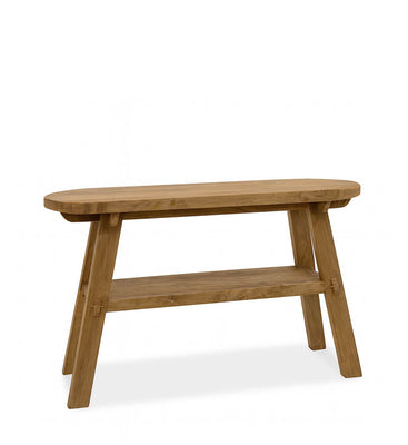 TEAK OVAL CONSOLE