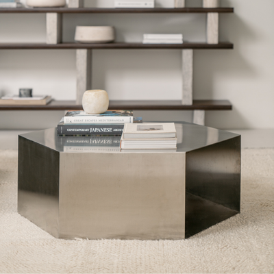 Coffee Table Benno W100 D86.6 H35 - Brushed Steel
