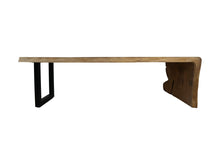 Load image into Gallery viewer, Dining Table 1 U Leg-320x76-127x78-Natural/Black-Munggur/Metal